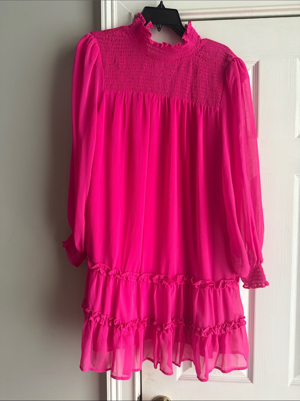 CeCe Hot Pink Smocked dress
